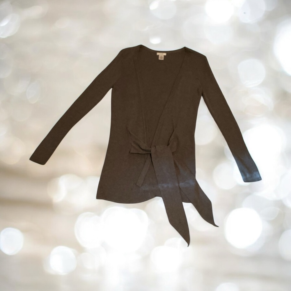 Elegant Taupe Wrap Cardigan